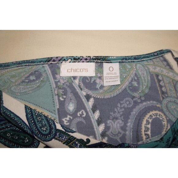 Chico's Women's Paisley Print Draped Neckline Top Size 0 ( XS-S) - Picture 5 of 6